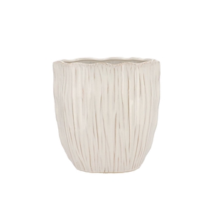 Lima White Pot Oval 31x18x21cm