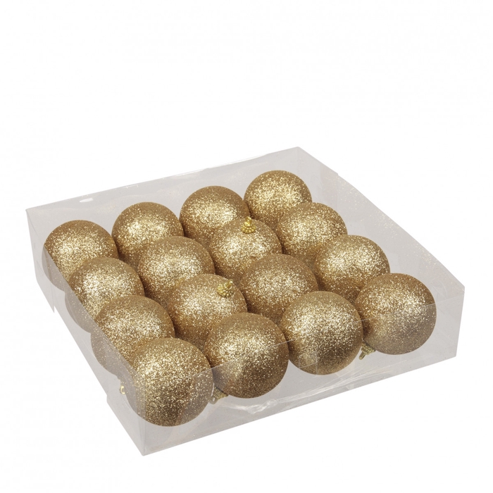 <h4>Kerstbal Bal kunststof spark.60mm x16</h4>