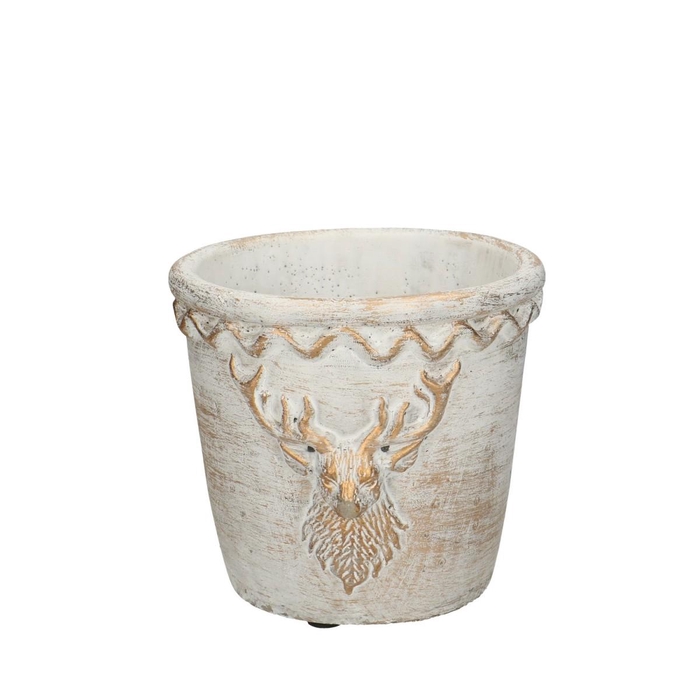<h4>Christmas Ceramics Reindeer pot d13.5*13cm</h4>