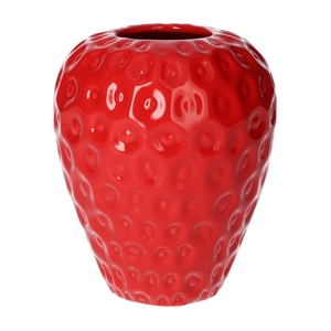 Vase Strawberry d6/11.6xh14 red