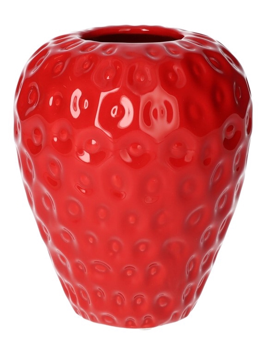 <h4>Vase Strawberry d6/11.6xh14 red</h4>