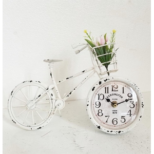 Clock Bicycle 30x20cm White 86