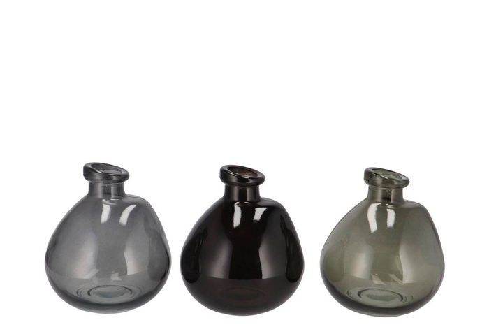 Karakum Grey Vase Ass 16x14cm Nm