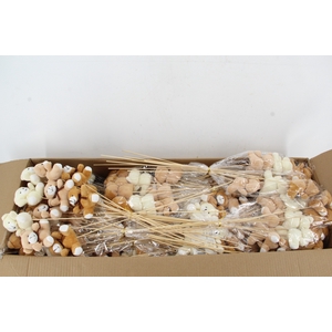 Stick Teddy 8cm Mix 3 Clrs