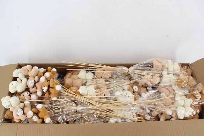 <h4>Stick Teddy 8cm Mix 3 Clrs</h4>