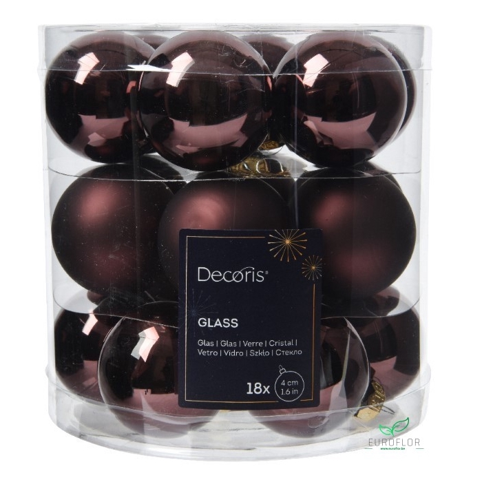 <h4>KERSTBAL GLASS 40MM 18PCS BLACK TRUFFLE</h4>