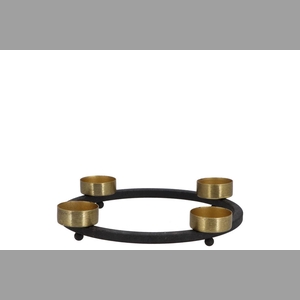 Ariana Black/gold 4x Waxine Holder 23x23x5cm Nm