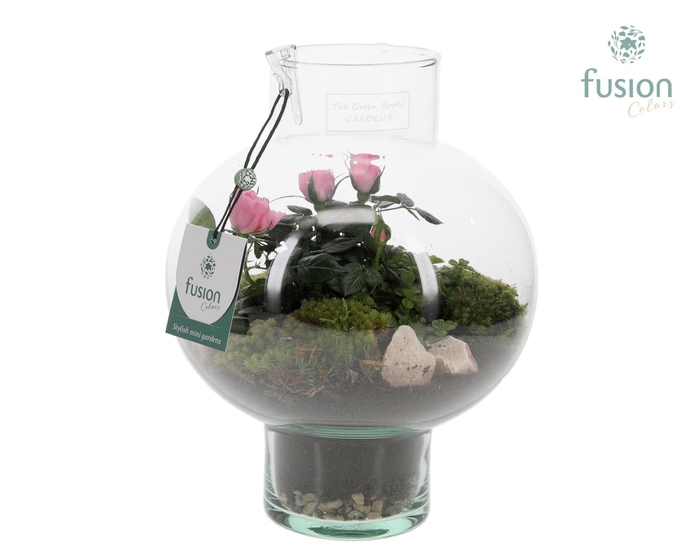 <h4>Green BottleLaura Small met arrangement</h4>