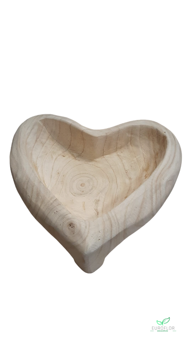 PAULOWNIA BOWL HEART NATURAL 30X9,5CM