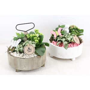 arr2 PL - Etagere rond - roze/wit