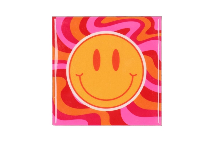 <h4>Tile Smiley Orange/pink/red 10x10x1cm</h4>