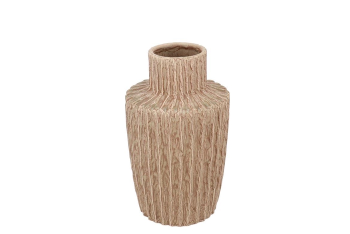 <h4>Cody Brown Vase Stripe 15x15x21cm</h4>