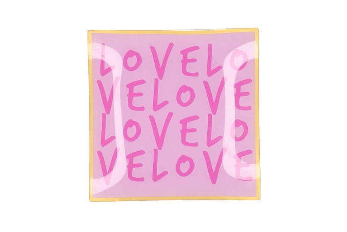 Plate Square Love Love 18x18x2cm Nm