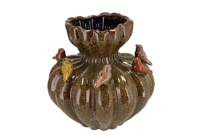 <h4>Bird Vase Wild Brown 29x29x28cm</h4>