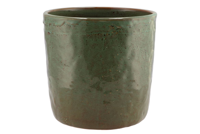 <h4>Iron Stone Green Glazed Pot 24x23cm Nm</h4>