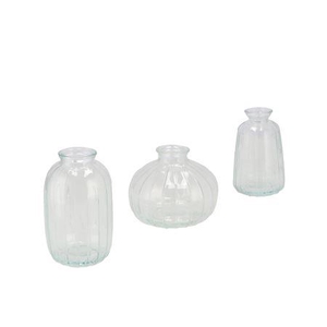 Dayah Transparent Glass Bottle S/3 7x11cm Nm