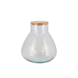 Glass Terrarium Bottle With Cork 22x22x24cm
