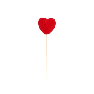 Pick Red Heart Flock On Stick 12x5+60cm P/1
