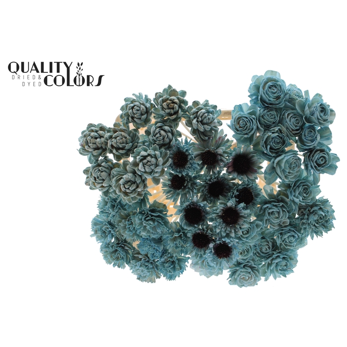 <h4>Shola Flower Mix on stem Light Blue</h4>