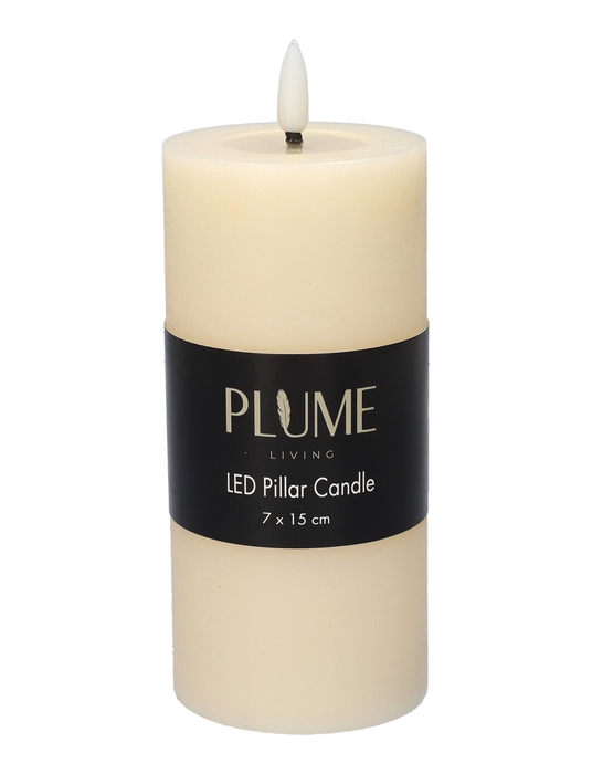 <h4>DF09-730465800 - Pillar LED candle Lumina Touch d7xh15 rustic beige</h4>