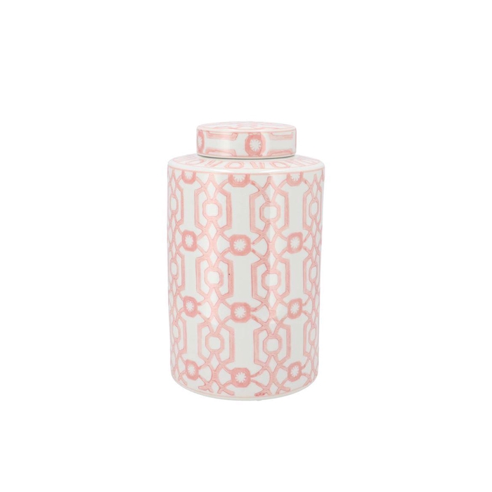 <h4>Hailey Pink Porcelain Jar Pattern 18x30cm</h4>