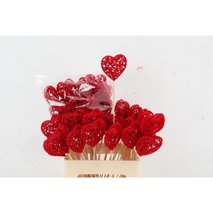 Stick Heart Baroque Red 7cm