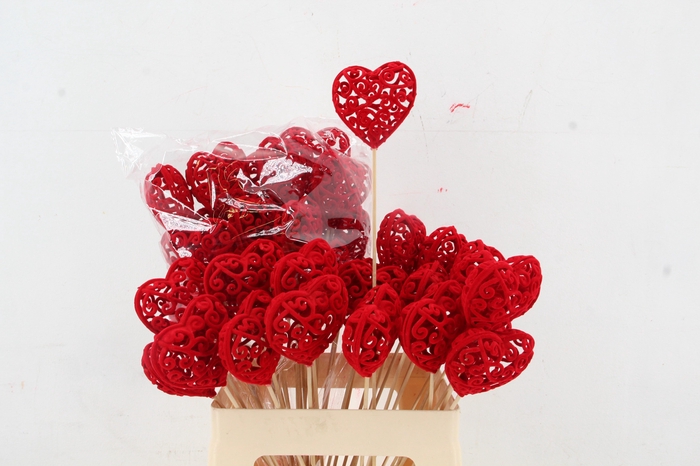 <h4>Stick Heart Baroque Red 7cm</h4>