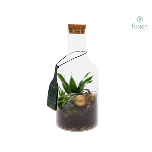 Green Bottle Fles Small Kerst met Arrangement