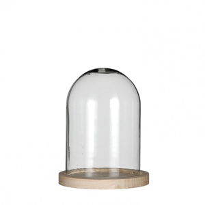 Glass Cloche Wood d10/12*16cm