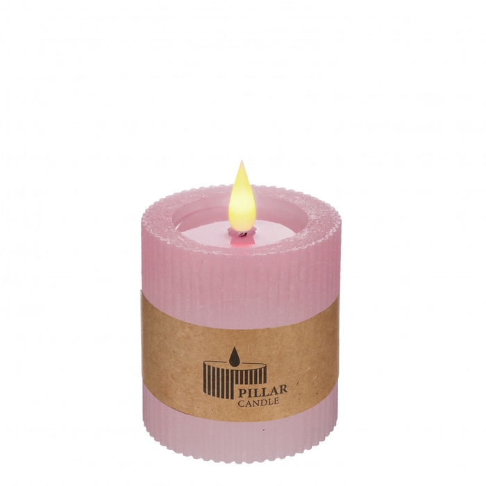 <h4>Candle LED Cylind.rib d07*7.5cm ex.AAA</h4>