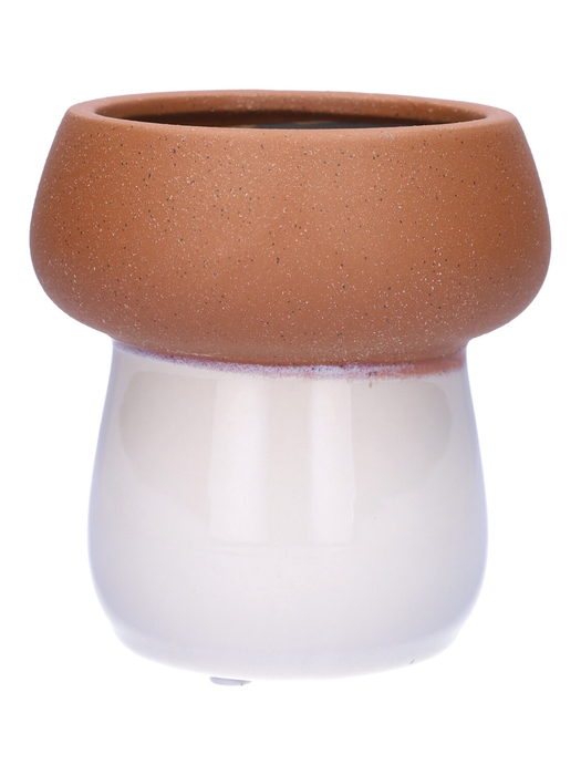 <h4>DF03-720450800 - Vase Pilz d12/14xh15.5 terra/white</h4>