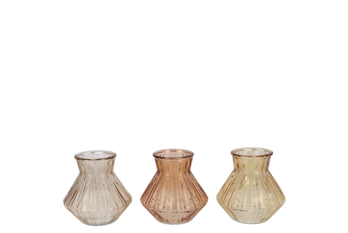 <h4>Roman Warm Sand Clear Mix Diamond Glass Vase Ass 11x11xcm</h4>