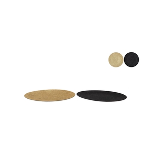 Melamine Shine Black/gold Plate Round Ass 28x28x2cm