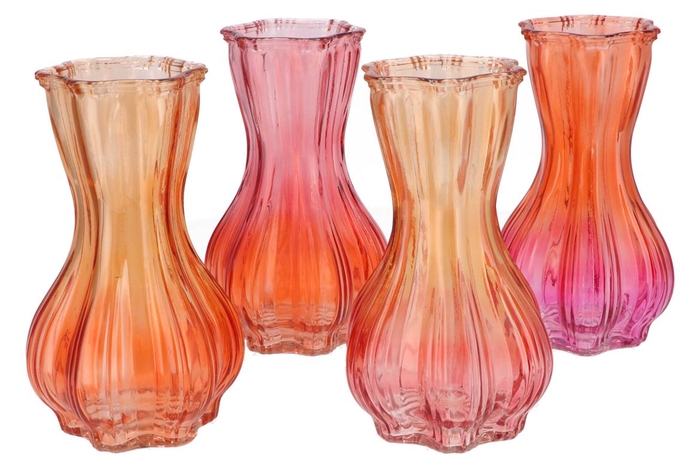 <h4>Bicolore Orange Mix Garlic Vase Ass 13x20cm</h4>