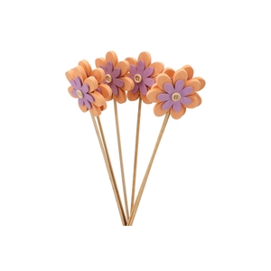 Pick Flower Orange On Stick P/6 50cm