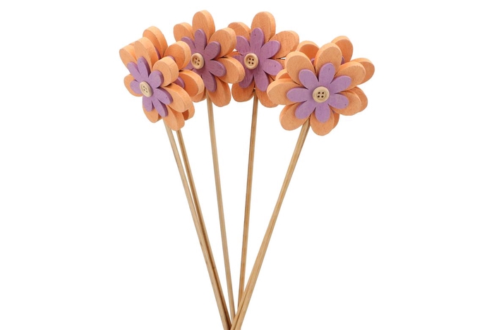 <h4>Pick Flower Orange On Stick P/6 50cm</h4>