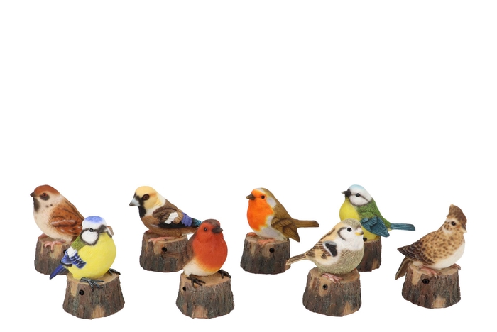 Birds On Stand With Sound Ass 11x7x11cm