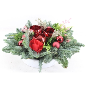 arr5 Kerst PL - Ker. 25cm wit 3bolwax red