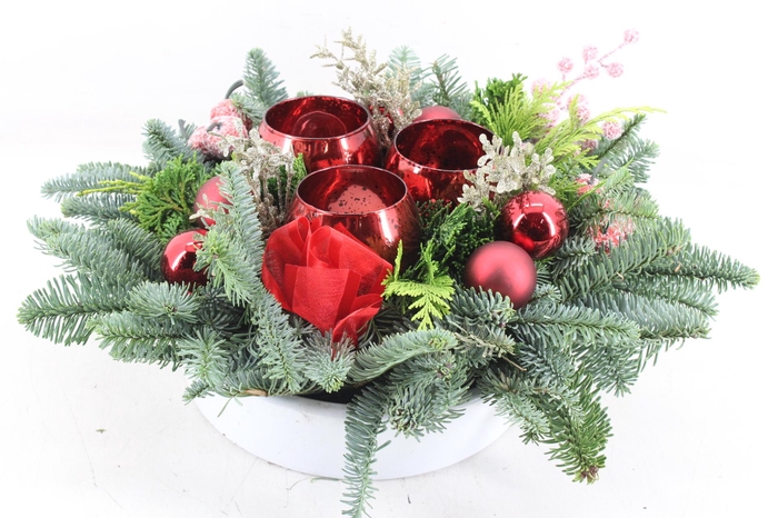 <h4>arr5 Kerst PL - Ker. 25cm wit 3bolwax red</h4>