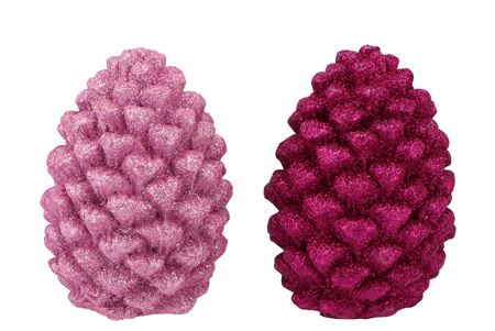 Jingle Fuchsia/pink Pinecone Ass 9x9x13cm Nm