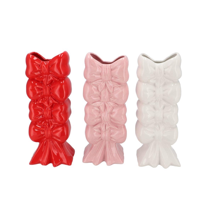 <h4>Faby Jolly Pink Vase Bows Stand Ass 14x12x32cm Nm</h4>