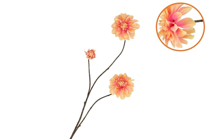 <h4>Silk Dahlia Branch Peach 80cm</h4>