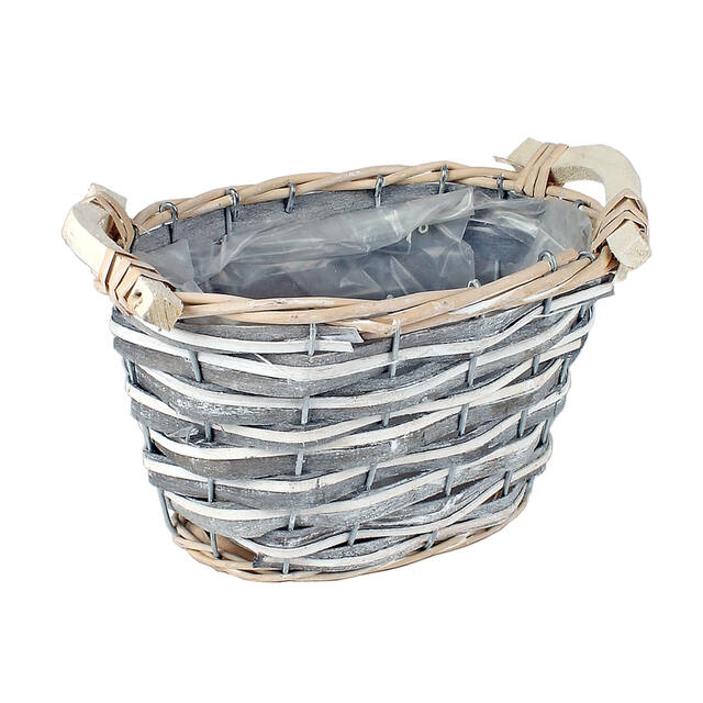 <h4>Basket Baku chipwood 21x14x13cm grey</h4>