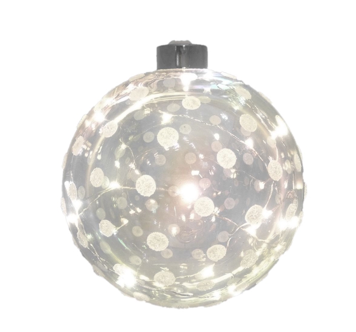 <h4>DF12-GF-15270 - Glass ball 12cm 20led b/o</h4>