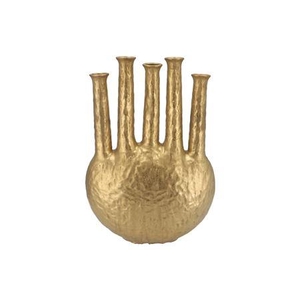 Inga Jahra Gold Vase Oval Tube 34x15x47cm Nm