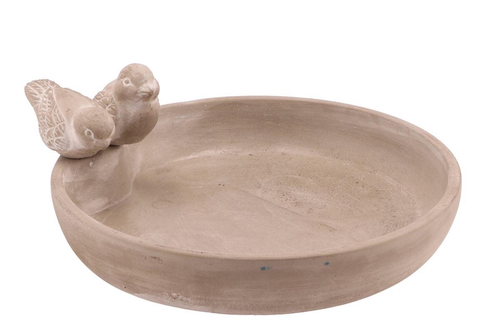 <h4>Concrete Bird Bowl Round 28x5cm</h4>