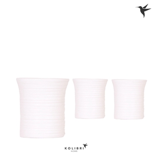 Furrow pot white