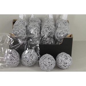 Bruce Ball 10cm Silver Gl(4pc)