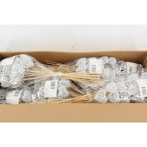 Stick Heart Baroque White 7cm