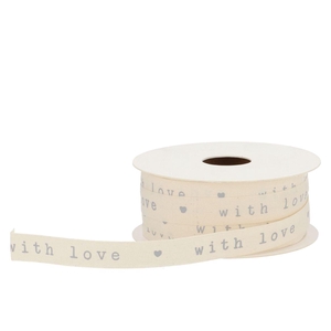 Ribbon With Love Creme 20mx15mm Nm